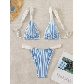 Women's Two-piece Casual Swimsuit P288-10 (Option: Blue-XL)